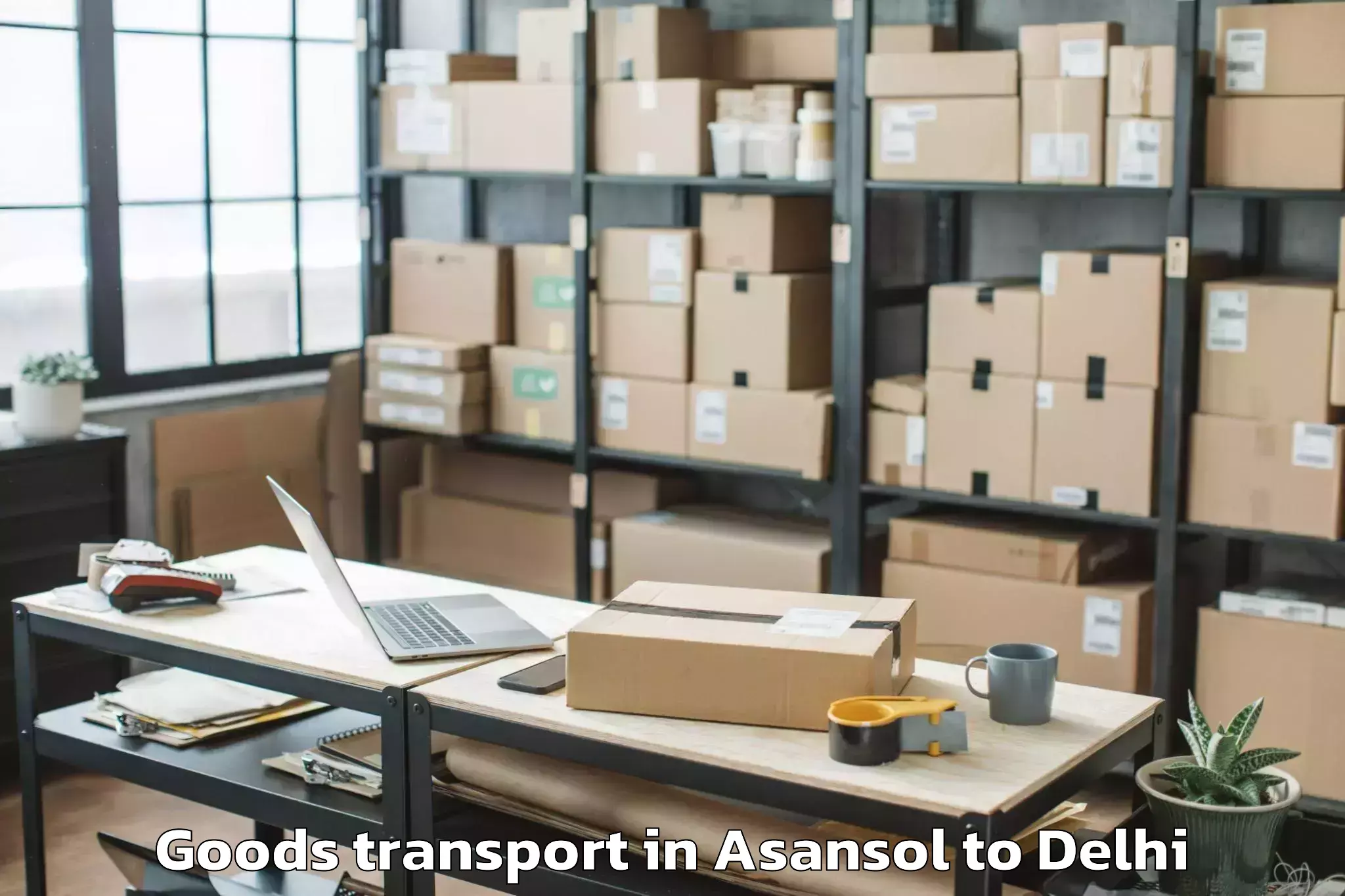 Efficient Asansol to Seema Puri Goods Transport